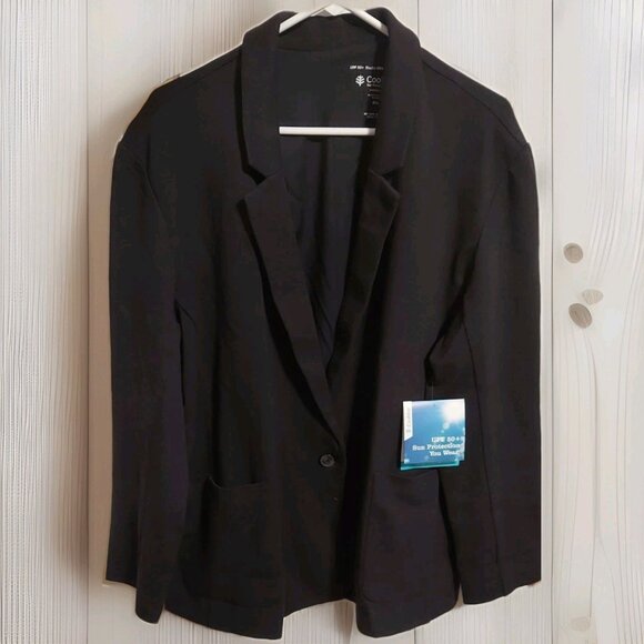Coolibar Key Cove Jacket Sun Protection You Wear Black Button Jacket NWT - Picture 1 of 9